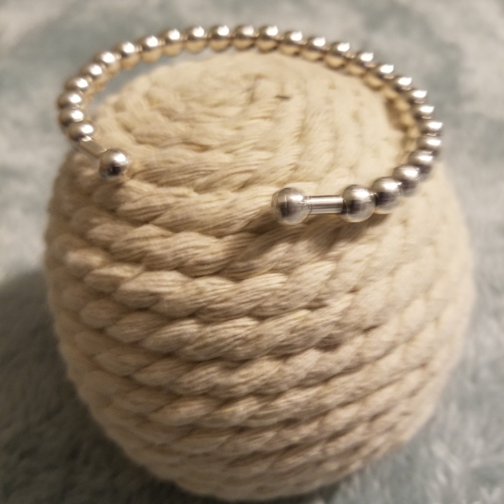 Silver Beaded Cuff - Picture 3 of 3